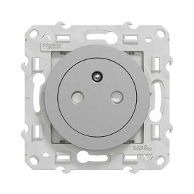 SCHNEIDER Odace Prise de courant 2P+T affleurante aluminium - S530052