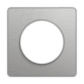 SCHNEIDER Odace Touch Plaque simple aluminium brossé avec liseré aluminium - S530802J