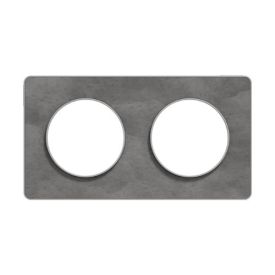 SCHNEIDER Odace Touch Plaque double ardoise avec liseré aluminium - S530804V