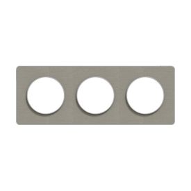 SCHNEIDER Odace Touch Plaque triple  Kvadrat perle avec liseré aluminium - S530806KG