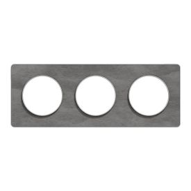 SCHNEIDER Odace Touch Plaque triple ardoise avec liseré aluminium - S530806V