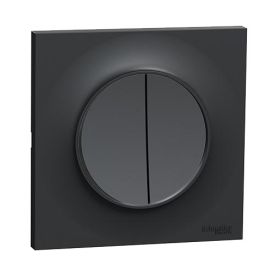 Interrupteur double va et vient SCHNEIDER Odace complet anthracite - S540214-F