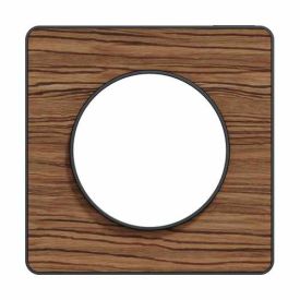 SCHNEIDER Odace Touch Plaque simple bois zebrano avec liseré anthracite - S540802P4