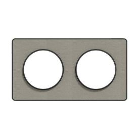 SCHNEIDER Odace Touch Plaque double Kvadrat perle avec liseré anthracite - S540804KG