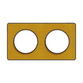 SCHNEIDER Odace Touch Plaque double Kvadrat ocre avec liseré bleu cobalt - S550804KY