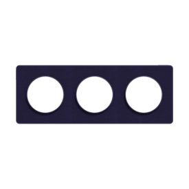 SCHNEIDER Odace Touch Plaque triple Kvadrat roi avec liseré bleu cobalt - S550806KC