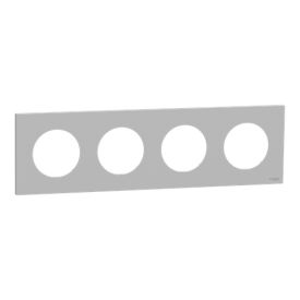 SCHNEIDER Odace Plaque quadruple gris galet - S901708