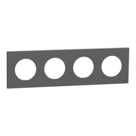 SCHNEIDER Odace Plaque quadruple gris basalte - S904708