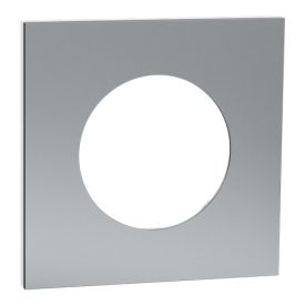 SCHNEIDER Odace Metal Plaque simple titane support blanc - S910702