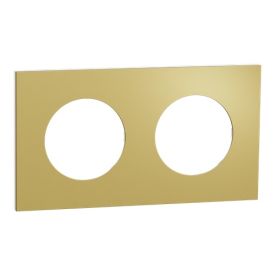 SCHNEIDER Odace Metal Plaque double laiton support blanc  - S911704