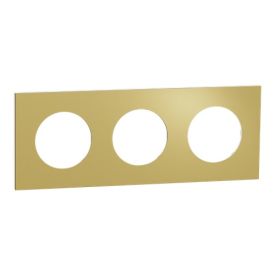 SCHNEIDER Odace Metal Plaque triple laiton support blanc - S911706