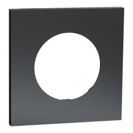 plaque de finition 1 poste Schneider Odace Métal effet perle noire