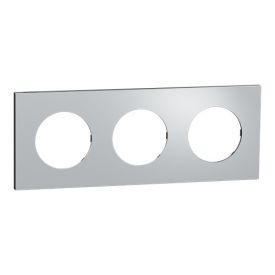 SCHNEIDER Odace Metal Plaque triple aluminium support noir - S913706
