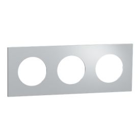 SCHNEIDER Odace Metal Plaque triple aluminium support blanc  - S914706