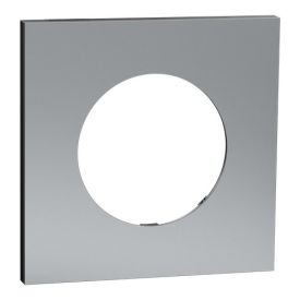 SCHNEIDER Odace Metal Plaque simple titane support noir - S915702