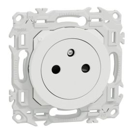 SCHNEIDER Odace Prise de courant 2P+T affleurante blanc craie - S920052