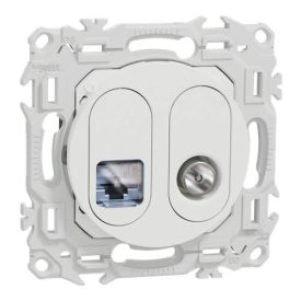 SCHNEIDER Odace Prise RJ45 catégorie 6 STP et TV simple blanc craie - S920141