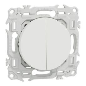 SCHNEIDER Odace Lot de 108 interrupteurs doubles va et vient/boutons poussoirs blanc craie - S920214P