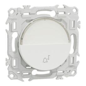 SCHNEIDER Odace Bouton poussoir porte-étiquette blanc craie - S920246