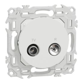 SCHNEIDER Odace Prise TV / FM blanc craie - S920451