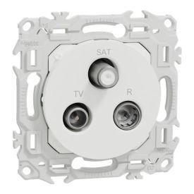SCHNEIDER Odace Prise TV / SAT / FM blanc craie - S920461