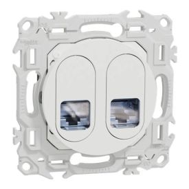 SCHNEIDER Odace Prise double RJ45 grade 3TV catégorie 6a STP blanc craie - S920487