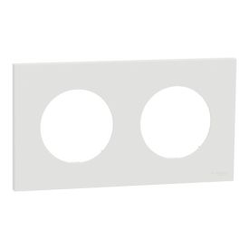 SCHNEIDER Odace Plaque double blanc craie - S920704