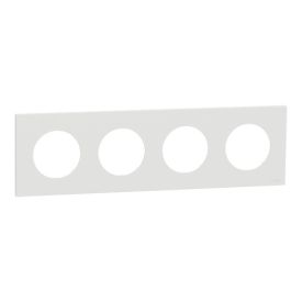 SCHNEIDER Odace Plaque quadruple blanc craie - S920708