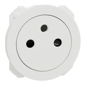 SCHNEIDER Odace Enjoliveur prise de courant 2P+T affleurante blanc craie - S929050