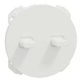 SCHNEIDER Odace Enjoliveur interrupteur double va et vient/poussoir à levier blanc craie - S929211