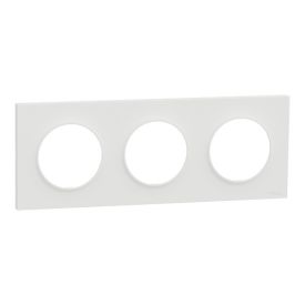plaque de finition 3 postes Schneider Odace® blanche