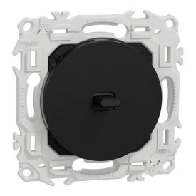 SCHNEIDER Odace Interrupteur va et vient/bouton poussoir à levier noir onyx - S940203
