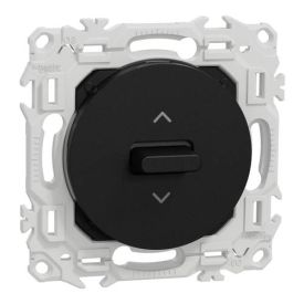 SCHNEIDER Odace Interrupteur/poussoir volets roulants noir onyx - S940208
