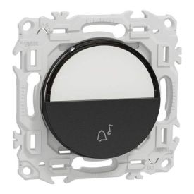 SCHNEIDER Odace Bouton poussoir porte-étiquette noir onyx - S940246