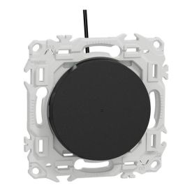 SCHNEIDER Odace Interrupteur va et vient/bouton poussoir à voyant lumineux vert noir onyx - S940263