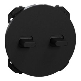 SCHNEIDER Odace Enjoliveur interrupteur double va et vient/poussoir à levier noir onyx- S949211