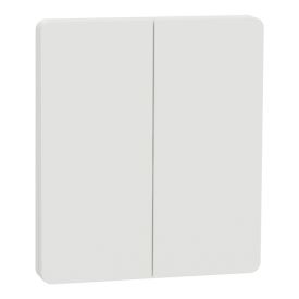 SCHNEIDER Odace Integral Architecte Enjoliveur pour double va et vient/bouton poussoir/plaque simple blanc craie - S949224