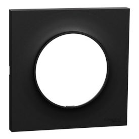 plaque de finition 1 poste Schneider Odace Origine noir mat