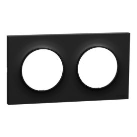 SCHNEIDER Odace Origine Plaque double noir - S949704