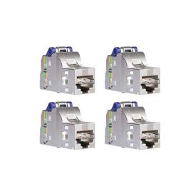 Lot de 4 connecteurs S-One DPM RJ45 SCHNEIDER Resi9 Connect femelle Grade 3TV Cat6 