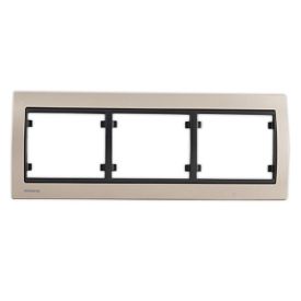SIEMENS Delta Iris Plaque triple horizontale - Métal champagne