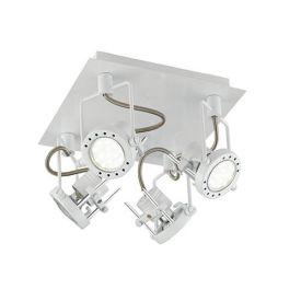 INTEC Rampe 4 spots GU10 Techno 230V 5W 400lm 2700K 25x16x25cm blanc - SPOT-TECHNO-PL4 BCO