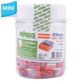 WAGO Flacon de 50 mini-bornes de connexion 3 fils S2273