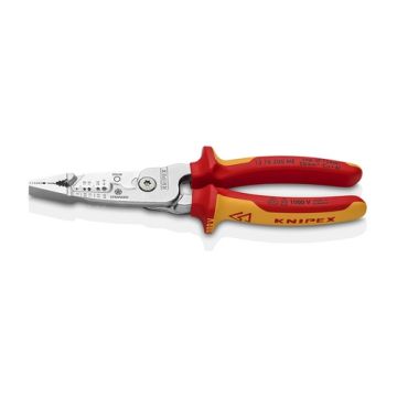 KNIPEX Pince universelle multifonctions 5 en 1 isolée 1000V chromée avec becs plats 200mm - 1376200ME