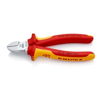 KNIPEX Pince coupante diagonale isolée 1000V chromée 160mm tranchant avec biseau - 7006160
