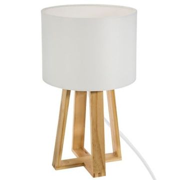 ATMOSPHERA Lampe à poser E27 MOLU 230V hauteur 34,5cm bois naturel - 161500A