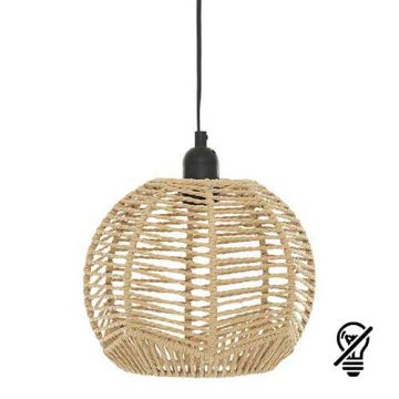 ATMOSPHERA Suspension corde E27 CAREN 230V diametre 24cm bois naturel - 200038