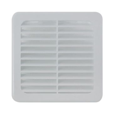 AUTOGYRE Grille d'aération PVC à emboiter 120x120mm avec moustiquaire blanc - 200072