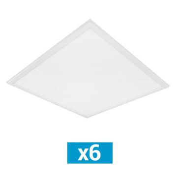 CEOTIS Lot de 6 dalles LED extra plates Saphir Eco 36W 3600lm 4000K 600x600mm