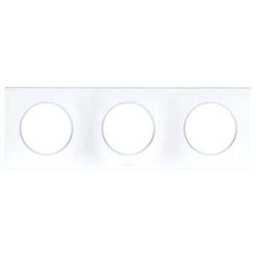 EUROHM Square Plaque triple blanc - 60298
